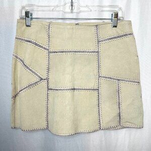 Vintage Y2K Streetwear Boho Indie NWT Passport patchwork leather miniskirt, 11